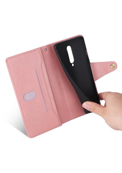 Oneplus 7 Pro Için Kılıf El Kayışı Kart Tutucu Kapak ile Manyetik Deri (Yurt Dışından)