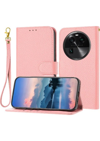 Oppo Bulmak Için Telefon Kılıfı X6 Pro Flip Folio Pu Deri Litchi Desen Cüzdan (Yurt Dışından)