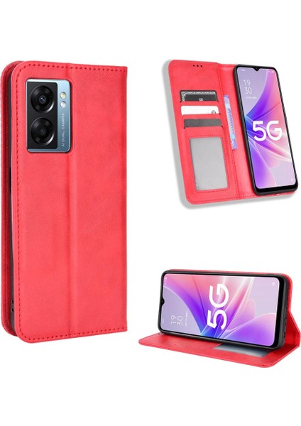 Oppo A57 5g Manyetik Kapatma Pu Deri Cüzdan Için Kılıf (Yurt Dışından)