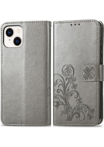 Iphone 15 Için Kılıf Artı Flip Kapak Dört Yapraklı Yonca Deri Kılıf Zarif (Yurt Dışından)
