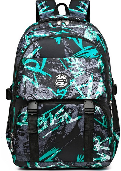 Ortaokul Öğrencisi Okul Çantasının Kore Versiyonu Moda Kamuflaj Seyahat Büyük Kapasiteli Bilgisayar Sırt Çantası (Yurt Dışından)