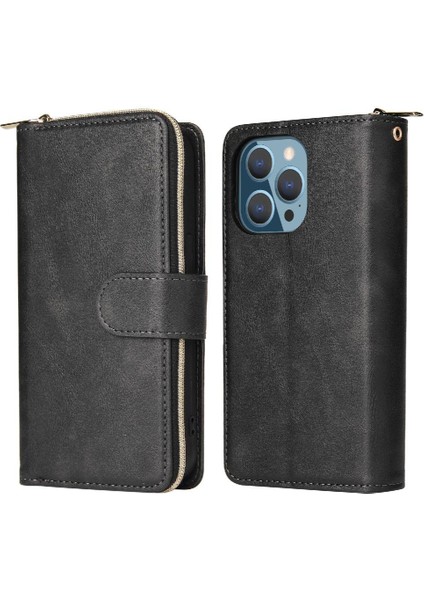 Iphone 13 Pro Cüzdan Durumda 9 Kart Yuvaları ile El ile Kapak Çevirin (Yurt Dışından)