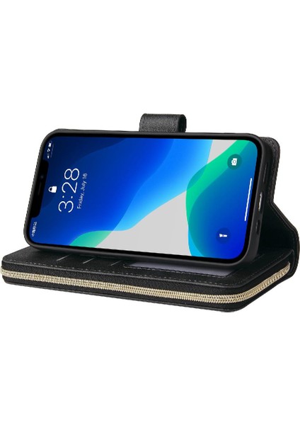 Iphone 13 Pro Cüzdan Durumda 9 Kart Yuvaları ile El ile Kapak Çevirin (Yurt Dışından)