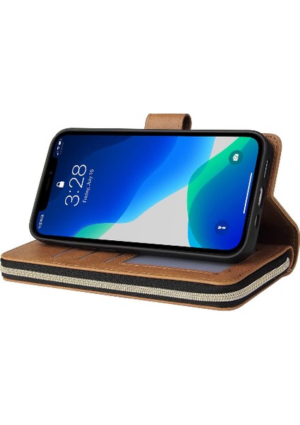 Iphone 13 Için Kılıf Pro Max Kapak Çevirin Fermuar Cep Kart Tutucu Cüzdan 9 (Yurt Dışından)