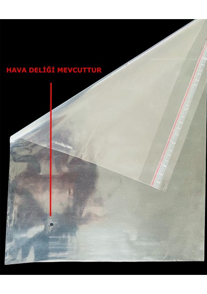 30 cm x 45 cm Şeffaf Bantlı Jelatin Yapışkanlı Poşet 100 'lü