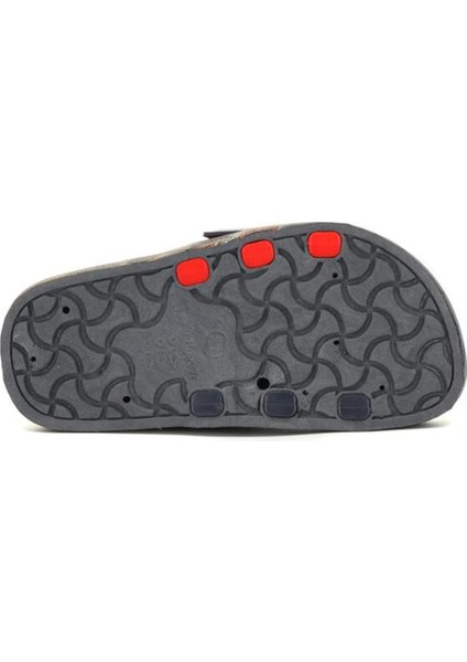 14789 Kaydırmaz Taban Plaj Çocuk Terlik Siyah Kırmızı modelleri