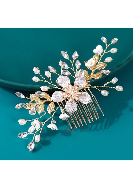 Gümüş Tarzı Saf Altın Rengi Kristal Elmas Taraklar Alaşım Saç Kadınlar Için Headdress Balo Gelin Düğün Taç Zarif Aksesuarlar Altın Yapraklar Şapkalar (Yurt Dışından) fırsatları