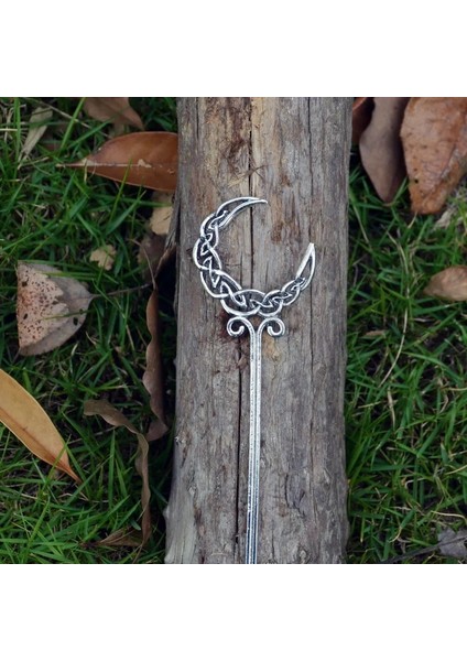Resim Olarak Gümüş Cadı Saç Tokası Hilal Ay Tanrıçası Kılıç Firkete Wiccan Kadınlar Için Gotik Takı Pagan Wicthcraft (Yurt Dışından)