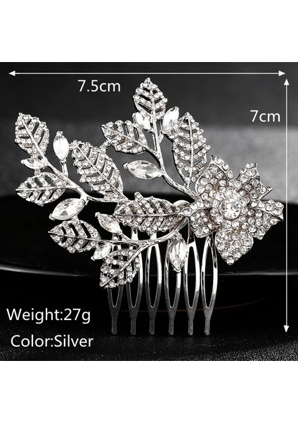 HS-J4377S Gelin Düğün Saç Aksesuarları Kadınlar Için Kristal Saç Tarak Klipler Rhinestone Saç Takı Gelin Başlığı Parti Nedime Hediye (Yurt Dışından)