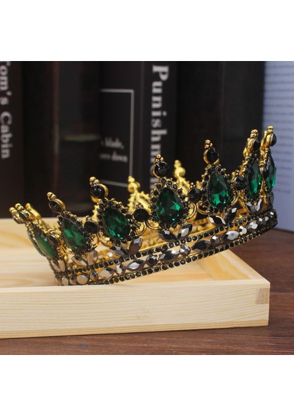 Bağbozumu 03 Vintage Kristal Tiaras ve Taçlar Kraliçe Kral Gelin Pageant Diadem Kadın Erkek Başlığı Düğün Gelin Saç Takı Aksesuarları (Yurt Dışından)