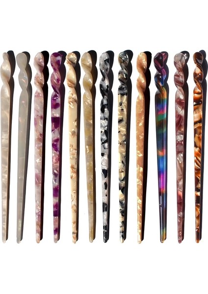 No.10 Boyutu Fashioese Tarzı Saç Sopaları Vintage Asetat Chopstick Kadın Saç Saç Klipleri Tokalar Düğün Saç Takı Aksesuarları (Yurt Dışından) modelleri