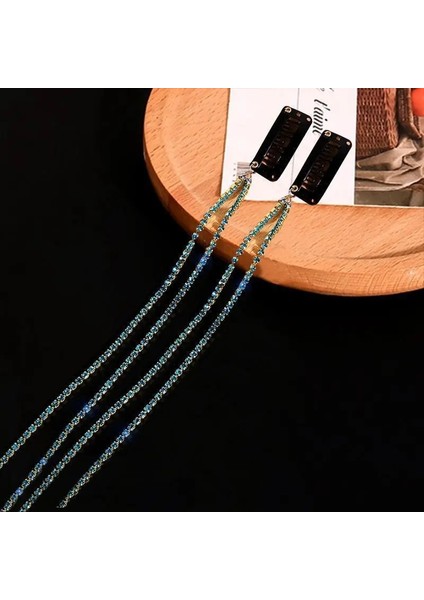 HH010-9 Kadınlar Için 2 Adet Kore Tokalar Uzun Püskül Saç Aksesuarları Inci Örgülü Saç Zinciri Artefakt Kafa Takı Düğün Ziyafet Mücevher (Yurt Dışından)