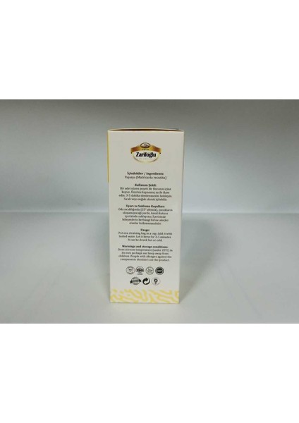 Papatya Çayı Otu Bitkisi Şifalı Bitkiler 30 Paket Poşet Çay