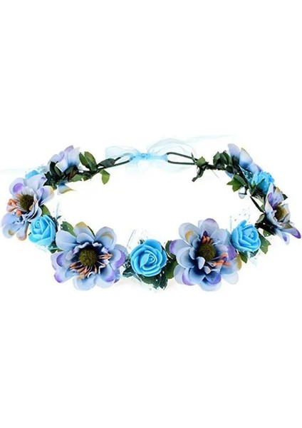 No.bl Çiçek Kafa Bandı Gül El Yapımı Çiçekler Çiçek Çelenk Saç Bandı Taç Tiara Dekorasyon Ayarlanabilir Kadın Kız Parti Için Headdress (Yurt Dışından)