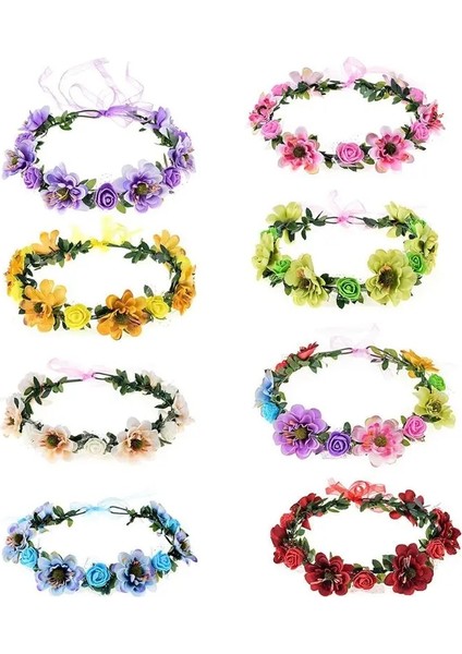 No.bl Çiçek Kafa Bandı Gül El Yapımı Çiçekler Çiçek Çelenk Saç Bandı Taç Tiara Dekorasyon Ayarlanabilir Kadın Kız Parti Için Headdress (Yurt Dışından) fırsatları