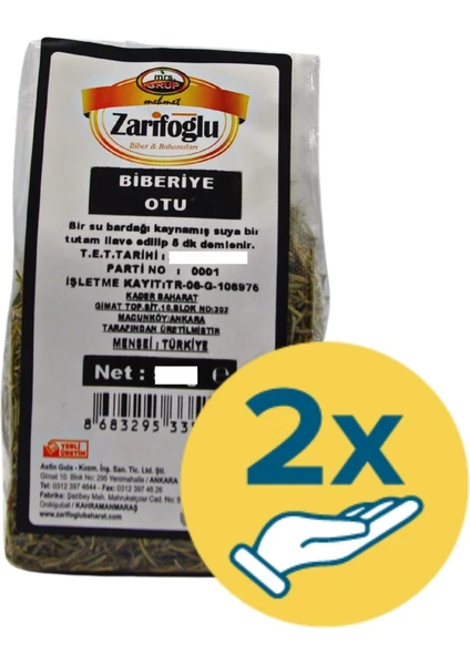 Biberiye Otu Bitkisi Otu Şifalı Bitkiler 2 x 70 gr