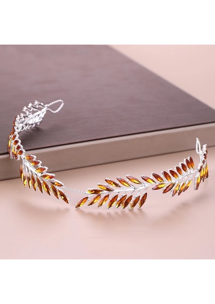 Turuncu 6 Renk Kristal Rhinestone Düğün Kafa Tiara Gelin Başlığı Saç Süsleri Gelin Hairband Kadın Saç Takı (Yurt Dışından)