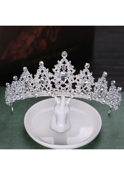 Stil G Düğün Tacı Gelin Başlığı Altın Gümüş Renk Rhinestone Kristal Diadem Kraliçe Taçlar Prenses Tiaras Düğün Saç Aksesuarları (Yurt Dışından)