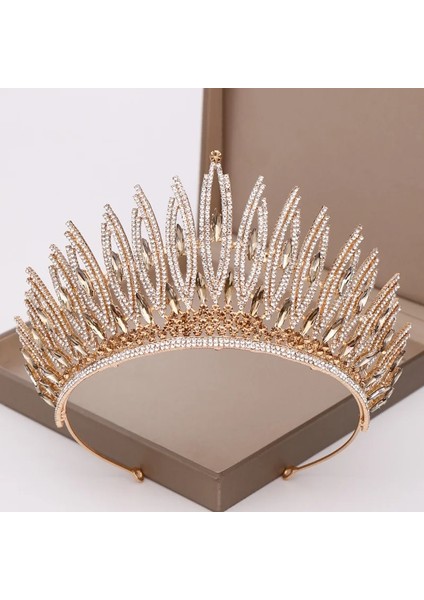 B Tarzı Düğün Tacı Gelin Başlığı Altın Gümüş Renk Rhinestone Kristal Diadem Kraliçe Taçlar Prenses Tiaras Düğün Saç Aksesuarları (Yurt Dışından) modelleri