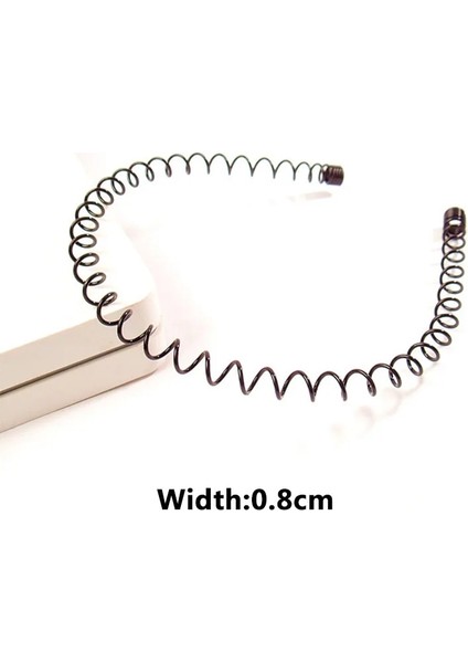 6-Metal Sıcak Unisex Siyah Dalgalı Saç Bandı Erkek Kadın Saç Kafası Çember Bantları Aksesuarları Spor Kafa Bandı Headdress Şekillendirici Araçları (Yurt Dışından)
