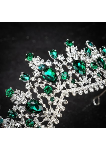 Gümüş Mavi Kmvexo Avrupa Tasarım Kristal Büyük Prenses Kraliçe Taçlar Evlilik Gelin Düğün Saç Aksesuarları Takı Gelin Tiaras Bantlar (Yurt Dışından) fırsatları