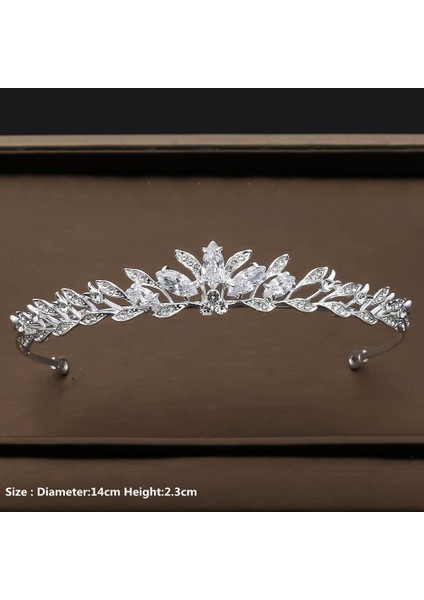 Gümüş Kaplı Mecresh Düğün Tiaras ve Taçlar Kadın Balo Saç Süsler Zirkon Pageant Gelin Saç Aksesuarları Kafa Bandı HG241 Bırakır (Yurt Dışından)