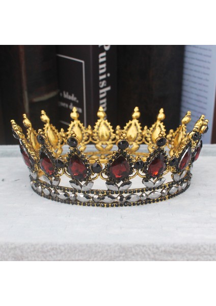 Eski 08 Vintage Kristal Tiaras ve Taçlar Kraliçe Kral Gelin Pageant Diadem Kadın Erkek Başlığı Düğün Gelin Saç Takı Aksesuarları (Yurt Dışından)