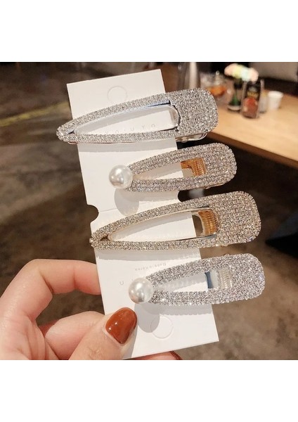 8cm Altın Karışımlı Inci Kore Tam Kristal Tokalar Moda Dikdörtgen Geometrik Inci Saç Tokalarım Kadınlar Için Kız Saç Aksesuarları Saç Klipleri Toka (Yurt Dışından) modelleri
