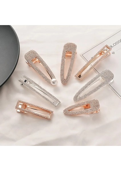 8cm Altın Karışımlı Inci Kore Tam Kristal Tokalar Moda Dikdörtgen Geometrik Inci Saç Tokalarım Kadınlar Için Kız Saç Aksesuarları Saç Klipleri Toka (Yurt Dışından) indirimleri