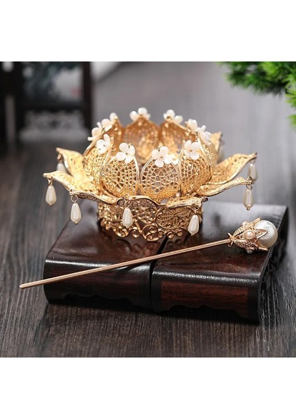 Stil 10 Saç Sopamücevher Seti Yeni Retro Düğün Saç Aksesuarları Goldsilver Renk Bun Tutucu Manşet Vintage Saç Bun Kafes Firkete (Yurt Dışından)