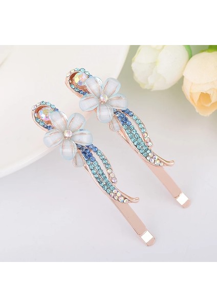 Mor Easya Yeni Moda Zarif Firkete Saç Süsler Kristal Rhinestone Çiçek Saç Klipleri Kadın Hairwear Saç Aksesuarları (Yurt Dışından) fırsatları