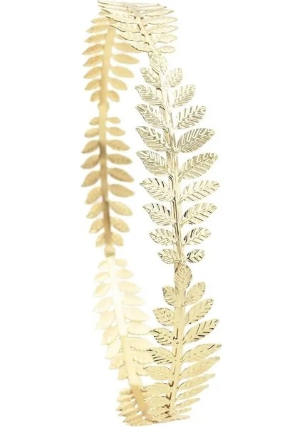 F-0369-G Altın Yaprak Taç Defne Tiara Grecian Leaf Geri Başlığı Inci Düğün Tiara Kafa Kadın Saç Taç Gelin Saç Aksesuarları (Yurt Dışından)