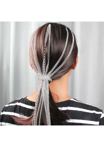 11240B Trendy Başlık Metal Tarak Püskül Uzatma Saç Zinciri Kadınlar Için Hairband Dekorasyon Düğün Aksesuarları Gelin Moda Takı (Yurt Dışından) fırsatları