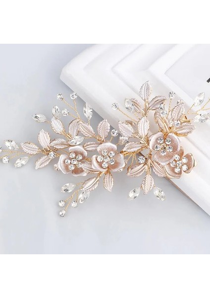 Gümüş Rengi Trendy Altın Çiçek Firkete Gelin Saç Aksesuarları Düğün Başlığı Saç Süsleri Gelin Saç Takıları El Yapımı Saç Süsleri (Yurt Dışından) fiyatları