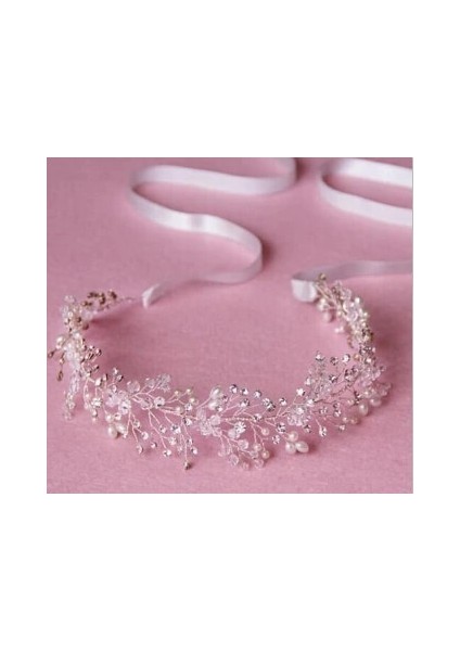 Açık Sarı Renk El Yapımı Romantik Gül Altın Saç Bandı Inci Kurdele Düğün Bantlar Kadınlar Için Gelin Yarışması Baş Adet Tiaras Takı (Yurt Dışından)