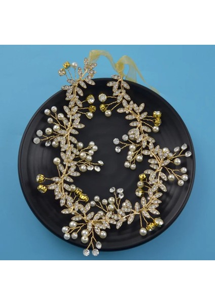 Açık Sarı Renk El Yapımı Romantik Gül Altın Saç Bandı Inci Kurdele Düğün Bantlar Kadınlar Için Gelin Yarışması Baş Adet Tiaras Takı (Yurt Dışından) indirimleri