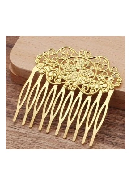 Altın Kaplama 0320 2pcslot 55*60MM Metal Pirinç Telkari 10 Diş Saç Tarak Kadın Saç Takı Aksesuarları Parçaları Tokalar Headdress Takı Kaynağı (Yurt Dışından)