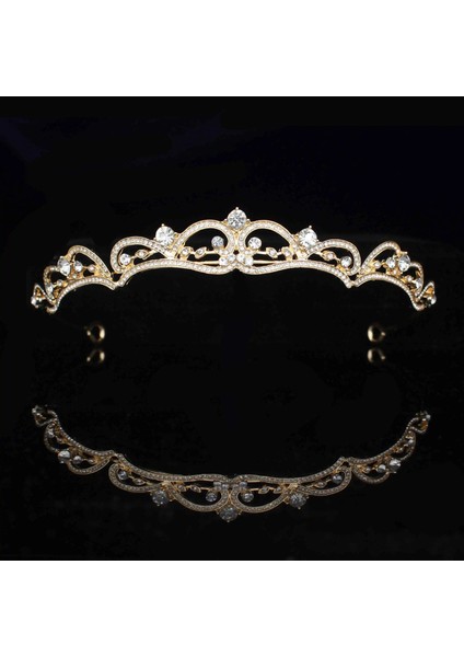 Y Rhinestone Gelin Tiara Taç Prenses Gelin Kristal Diadem Kadınlar Balo Saç Süsler Düğün Gelin Kafası Takı Aksesuarları (Yurt Dışından)