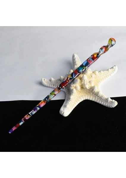 No.17 Boyutu Fashioese Tarzı Saç Sopaları Vintage Asetat Chopstick Kadın Saç Saç Klipleri Tokalar Düğün Saç Takı Aksesuarları (Yurt Dışından)