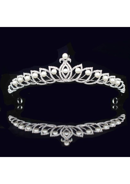 T Rhinestone Gelin Tiara Taç Prenses Gelin Kristal Diadem Kadınlar Balo Saç Süsler Düğün Gelin Kafası Takı Aksesuarları (Yurt Dışından)
