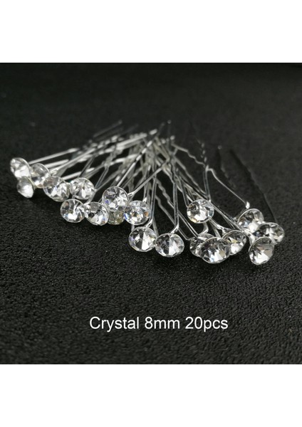 Kristal 20 Adet Kadınlar Simüle Inci Firkete Sopa Düğün Gelin Kristal Firkete U Şekilli Saç Tokası Saç Aksesuarları Saç Araçları (Yurt Dışından)