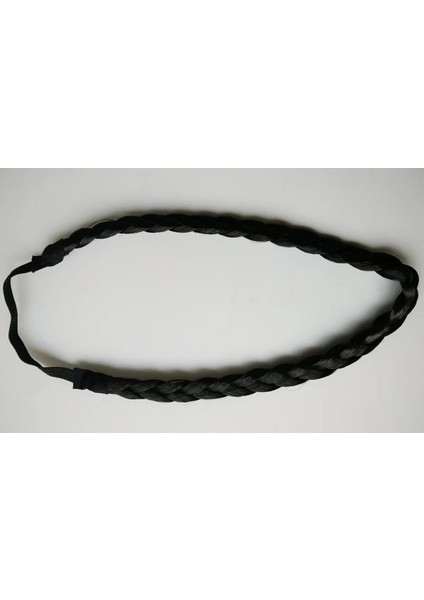 15MM Siyah 1 Parça Trendy Saç Bandı Kadın Örgülü Sentetik Saç Örgülü Örgü Elastik Saç Bandı Saç Bantları (Yurt Dışından)