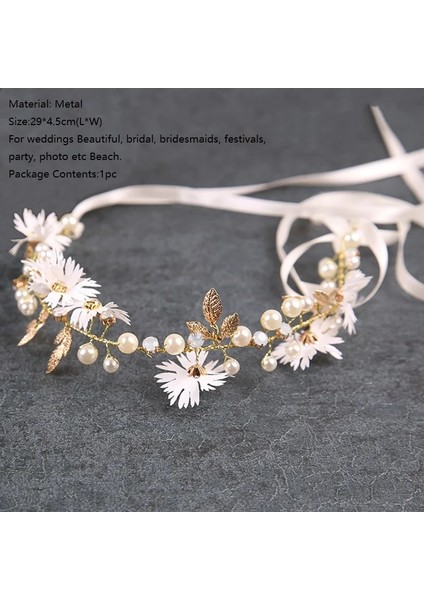Gül Altın Rengi Beyaz Inci Çiçek Saç Tarakları Mücevherat Tiaras Kadın Kafa Bandı Tarak ile Gelin Saç Takı Düğün Saç Aksesuarları Gelin Için (Yurt Dışından)