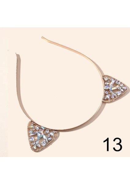 No.13 Boyutu Altın Renk Yaprak Düğün Tiara Düğün Taç Gelin Saç Takı El Yapımı Düğün Saç Asma Düğün Çiçek Kafa Bandı (Yurt Dışından)