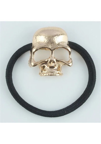 Altın Lnrrabc Retro Metal Punk Gotik Saç Bantları Kafatası Saç Tokası Takı Hediye Elastik Saç Bantları Accessoire Cheveux Saç Aksesuarları (Yurt Dışından)
