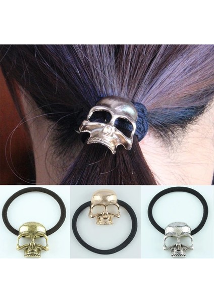 Altın Lnrrabc Retro Metal Punk Gotik Saç Bantları Kafatası Saç Tokası Takı Hediye Elastik Saç Bantları Accessoire Cheveux Saç Aksesuarları (Yurt Dışından) fiyatları