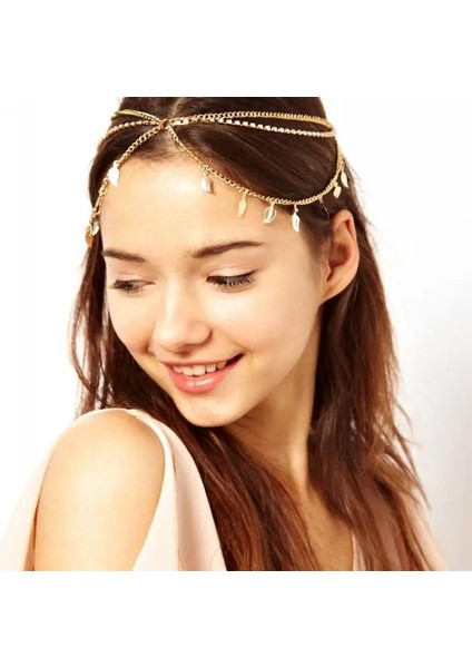 2 Altın Yaprak Bohemian Etnik Altın Başlığı Kafa Püskül Yaprak Kelebek Boncuk El Yapımı Kafa Zinciri Alın Saç Bandı Hindistan Takı Hediye (Yurt Dışından) fırsatları