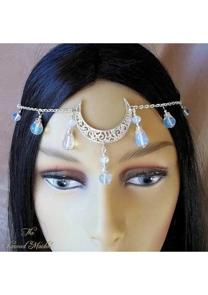 A9 Wicca Moon & Triskele Başlık Gotik Başlı Zincir Ay Çemberli Pagan Başlıklı Wiccan Başlı Zincir (Yurt Dışından)