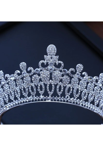 Altın Beyaz Barok Lüks Gelin Kristal Tiara Taçlar Prenses Kraliçe Pageant Balo Taklidi Peçe Tiaras Kafa Düğün Saç Aksesuarları (Yurt Dışından) fırsatları