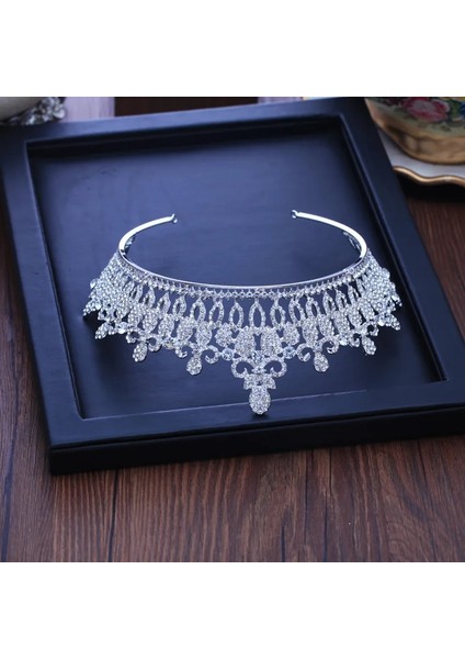Altın Beyaz Barok Lüks Gelin Kristal Tiara Taçlar Prenses Kraliçe Pageant Balo Taklidi Peçe Tiaras Kafa Düğün Saç Aksesuarları (Yurt Dışından) indirimleri